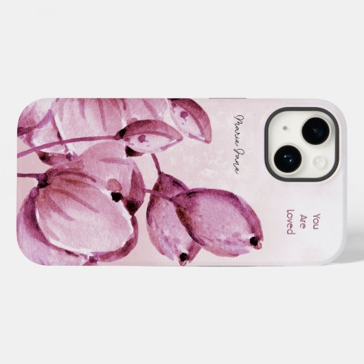 Roze Merlot Pioenrozen Buds Gepersonaliseerd Case-Mate iPhone Case (Achterkant (horizontaal))