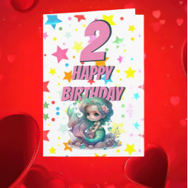 Roze Mermaid Birthday Kaart