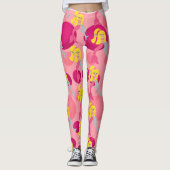 Roze Mermaid Brigit, Dolphin en polka dots Leggings (Voorkant)