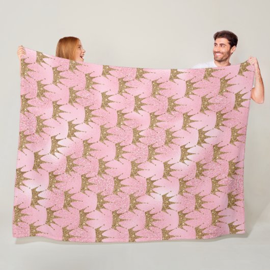 Roze Mermaid Glitter Fleece Deken (In situ)