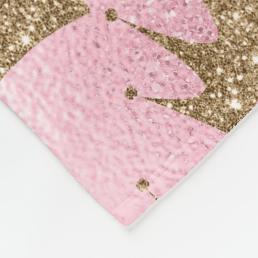 Roze Mermaid Glitter Fleece Deken (Hoek)