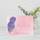 Roze mermaid Hairdresser Makeup Certificate Gift (Staand voorkant)