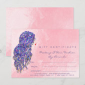 Roze mermaid Hairdresser Makeup Certificate Gift (Voorkant / Achterkant)