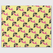 Roze Mermaid-kunst Cadeaupapier (Vlak)