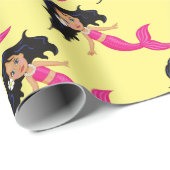 Roze Mermaid-kunst Cadeaupapier (Rol Hoek)