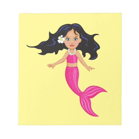 Roze Mermaid-kunst Notitieblok (Voorkant)