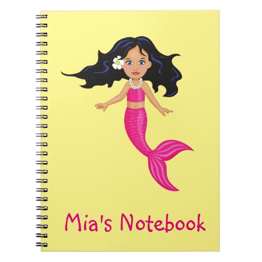 Roze Mermaid-kunst Notitieboek (Voorkant)