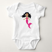 Roze Mermaid-kunst Romper (Voorkant)