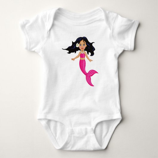 Roze Mermaid-kunst Romper (Voorkant)