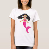 Roze Mermaid-kunst T-shirt (Voorkant)