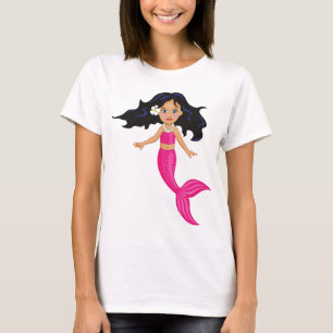 Roze Mermaid-kunst T-shirt