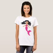 Roze Mermaid-kunst T-shirt (Voorkant volledig)