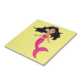 Roze Mermaid-kunst Tegeltje (Zijkant)