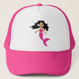 Roze Mermaid-kunst Trucker Pet
