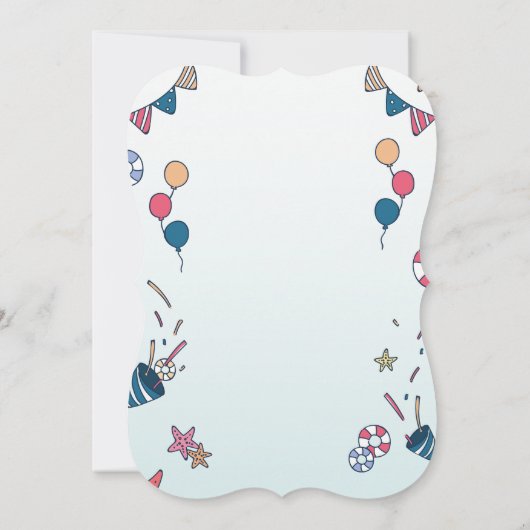 roze mermaid Party Birthday Invitation Save The Date (Achterkant)