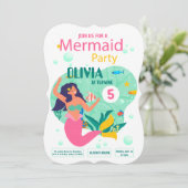 roze mermaid Party Birthday Invitation Save The Date (Staand voorkant)