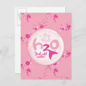 Roze Mermaid Pattern Briefkaart (Voorkant / Achterkant)