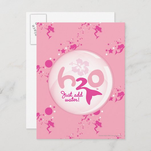 Roze Mermaid Pattern Briefkaart (Voorkant / Achterkant)