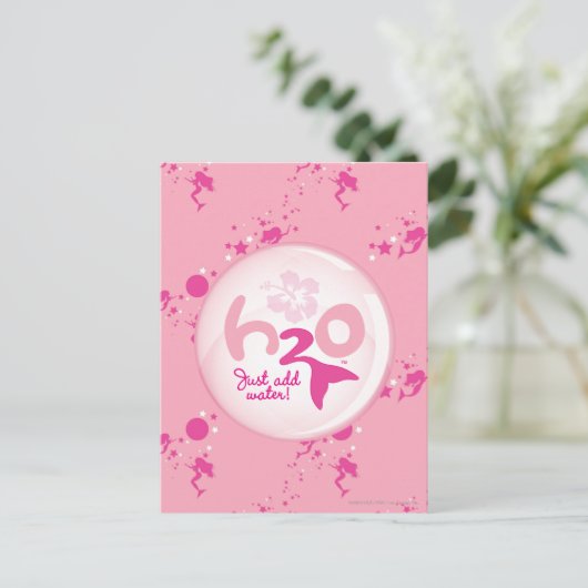 Roze Mermaid Pattern Briefkaart (Staand voorkant)