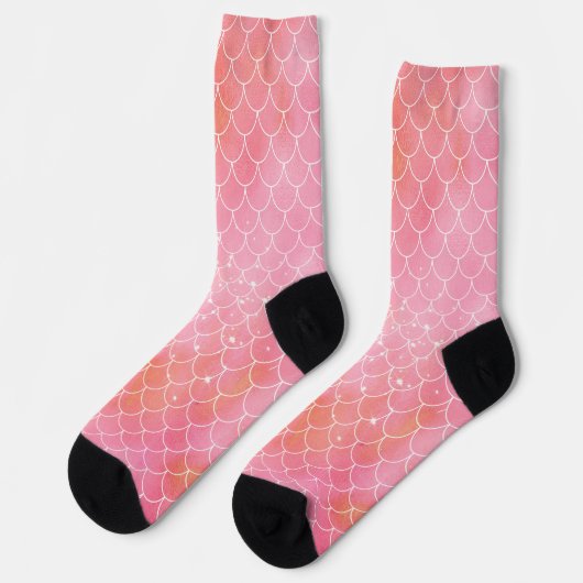 Roze Mermaid Pattern Socks Sokken (Links)