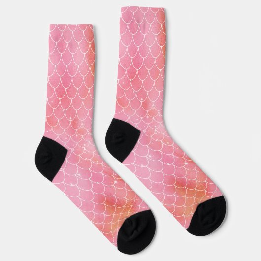 Roze Mermaid Pattern Socks Sokken (Rechts)