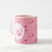 Roze Mermaid Pattern Tweekleurige Koffiemok (Voorkant links)