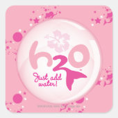 Roze Mermaid Pattern Vierkante Sticker (Voorkant)