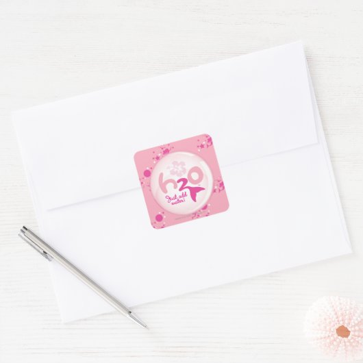 Roze Mermaid Pattern Vierkante Sticker (Envelop)