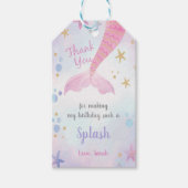 Roze Mermaid Tail Birthday Gift Labels Cadeaulabel (Voorkant)