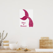 Roze mermaid Tail Poster (Keuken)
