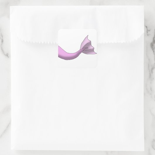 Roze mermaid Tail Vierkante Sticker (Tas)