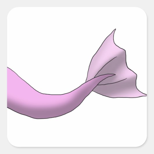 Roze mermaid Tail Vierkante Sticker (Voorkant)