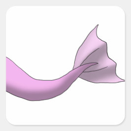 Roze mermaid Tail Vierkante Sticker