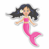 Roze mermaïde kunstkunst sticker (Voorkant)
