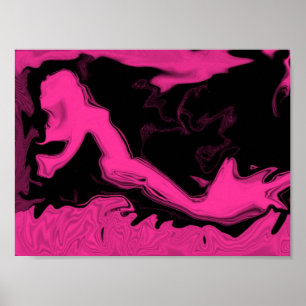 Roze mermaïde Poster