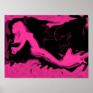 Roze mermaïde Poster