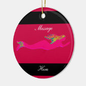 roze mermaïden aangepast keramisch ornament (Links)