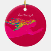 roze mermaïden aangepast keramisch ornament (Achterkant)