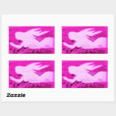 roze mermaïden aanwijzen rechthoekige sticker (Vel)