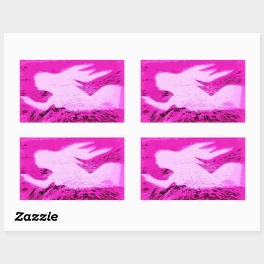 roze mermaïden aanwijzen rechthoekige sticker (Vel)