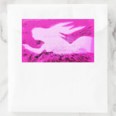 roze mermaïden aanwijzen rechthoekige sticker (Tas)