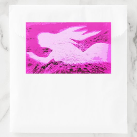 roze mermaïden aanwijzen rechthoekige sticker (Tas)