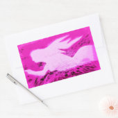 roze mermaïden aanwijzen rechthoekige sticker (Envelop)