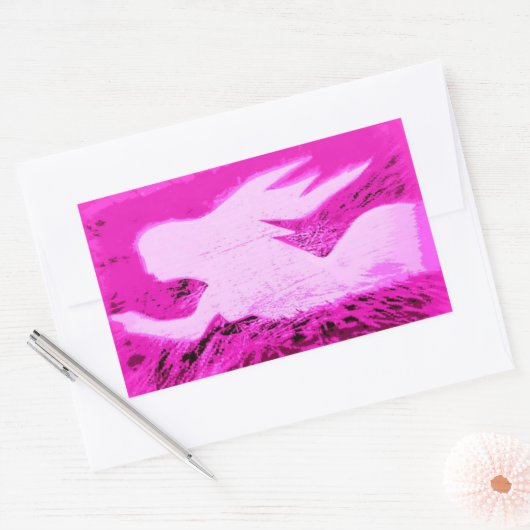 roze mermaïden aanwijzen rechthoekige sticker (Envelop)