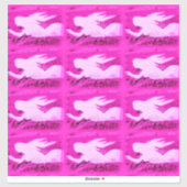 roze mermaïden aanwijzen sticker (Vel)