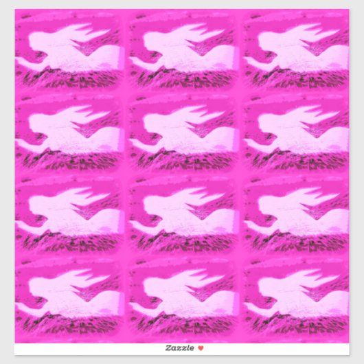 roze mermaïden aanwijzen sticker (Vel)
