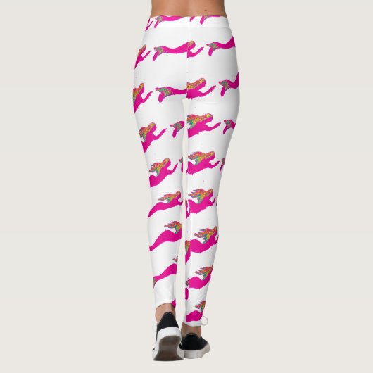 roze mermaïden Thunder_Cove white Leggings (Achterkant)