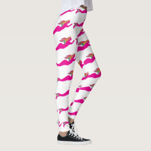 roze mermaïden Thunder_Cove wit Leggings