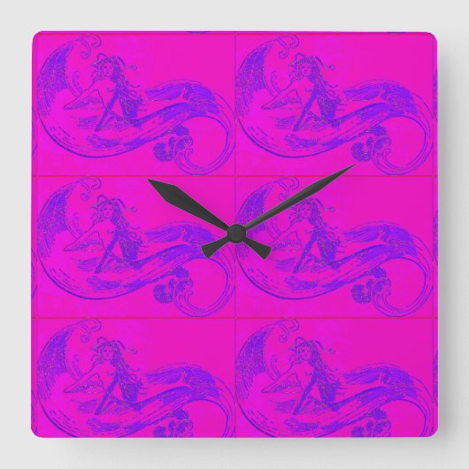 roze mermaids klok (Voorkant)