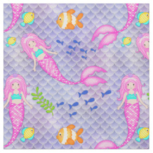 Roze mermaids stof